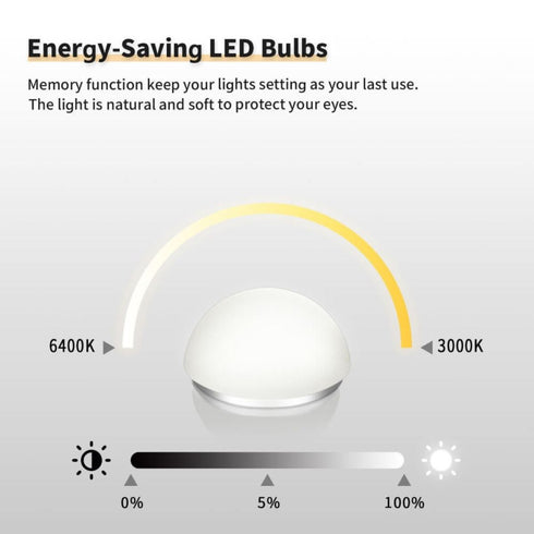 Pleun 15 LED Bulbs Smart Touch Control Makeup Mirror