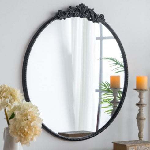 Beatrice Round Wall Mirror Black