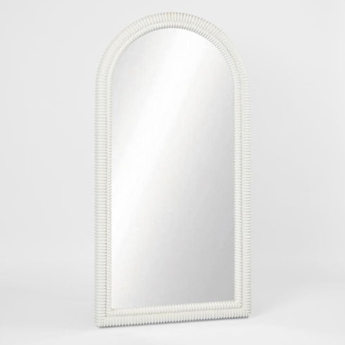 Full-length Flora Arched White Wall Mirror in white finish
