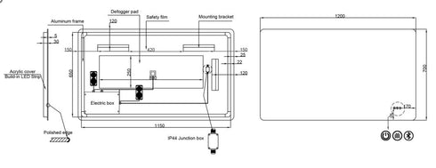 Salvatore Rectangle Antifog 3 Colour LED Backlit Bathroom Mirror With Optional Bluetooth