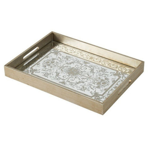 Valerie Floral Mirrored Tray
