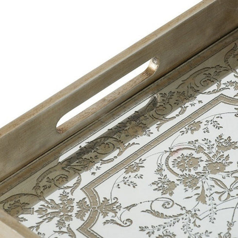 Valerie Floral Mirrored Tray