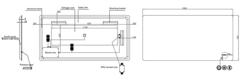 Salvatore Rectangle Antifog 3 Colour LED Backlit Bathroom Mirror With Optional Bluetooth