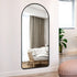 Hawthorn Arched Aluminium Black Frame Wall Mirror - Full Length Standing Mirror