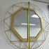Bellara Geometric Gold Round Wall Mirror