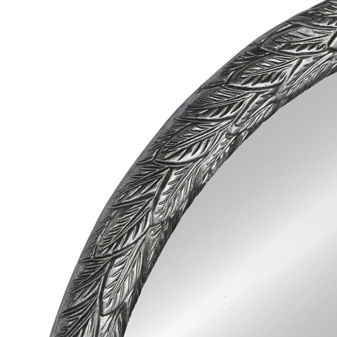 Silver round mirror frame