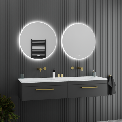 Alessio Anti-fog Backlit 3 Colour LED Round Bathroom Mirror With Optional Bluetooth