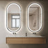 Daria Oval Frosted Edge LED Black Wall Mirror
