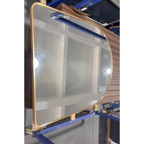 Lightweight wall-mounted arched mirror in contemporary interior