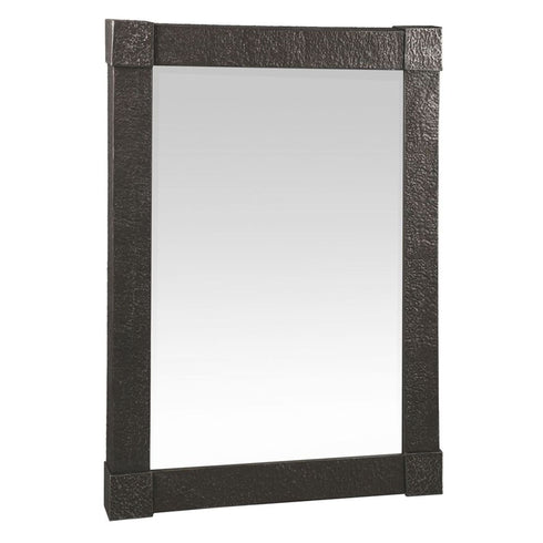 Dennis Wall Mirror with hand-textured bronze iron frame and bevelled glass