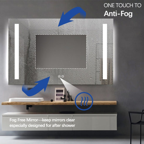 Jade Frameless Double-Sided Frosted Frontlit LED Wall Mirror