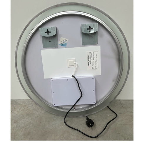 Wattleview Frosted LED Dimmable 25mm Strip Round Bathroom Mirror with Defogger