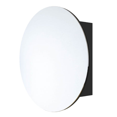 Militon Bathroom Round Black Mirror Cabinet