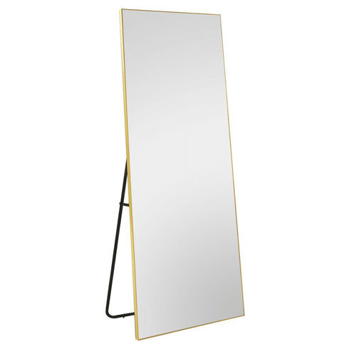 Navi full length gold standing mirror with slim aluminium frame