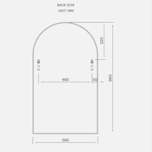 Apsel Arch Antique Brass Wall Mirror