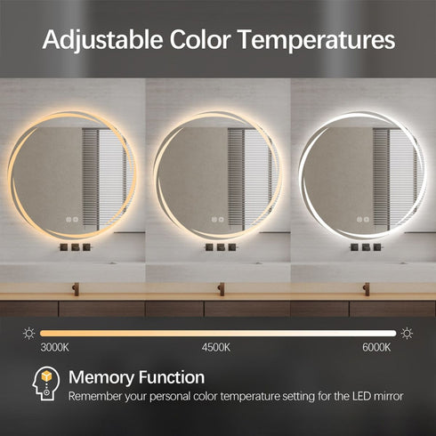 Banksia Frameless Frosted Antifog Right Cut Moon Frontlit LED Wall Mirror