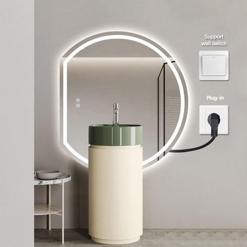 Wategos Crescent Shape Left Cut Moon Frontlit Frosted LED Bathroom Mirror