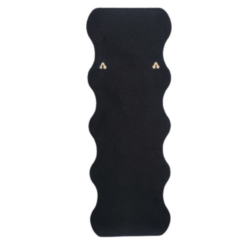 back of Auren Wavy Teddy Velvet Full Length Black Wall Mirror