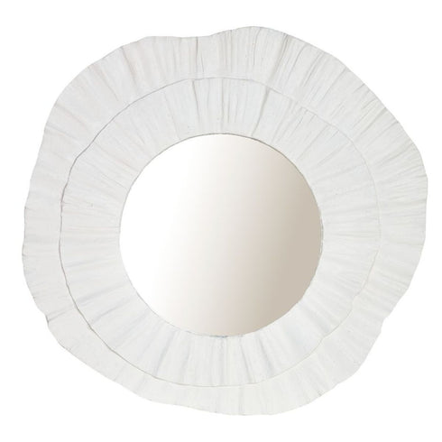 Christine White Round Wall Mirror