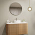 Meeray Aluminium Framed Brushed Nickel Round Bathroom Mirror