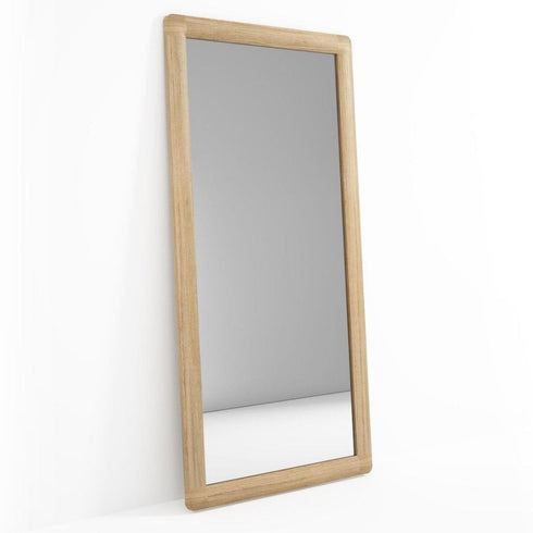 Hendrix Vintage Full Length Natural Wood Frame European Oak Floor Mirror with Rounded Edges