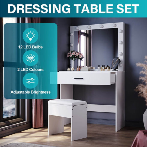 Crisial LED Dressing Table Vanity Set