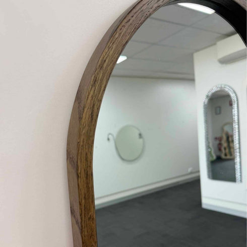 Moreton Arched Walnut Wood Full Length Wall Mirror