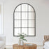 Jordan Arched Window Frame Black Metal Grid Industrial Wall Mirror