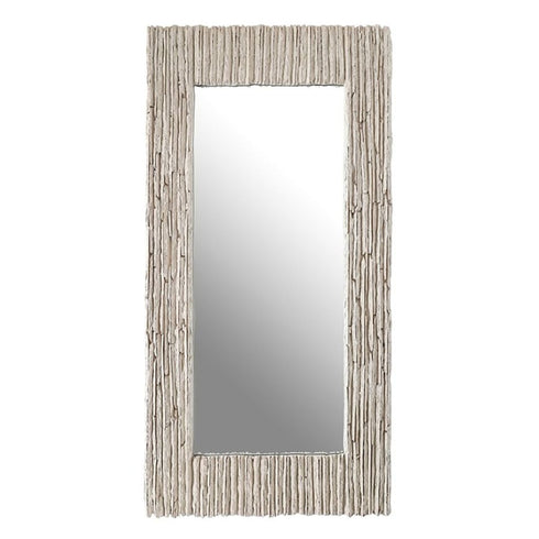 Large 130×64cm grey framed wall mirror with HD silver glass