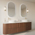 Cameryn Oval Anti-Fog LED Bathroom Mirror - Brushed Gold Frame with Optional Bluetooth Speaker