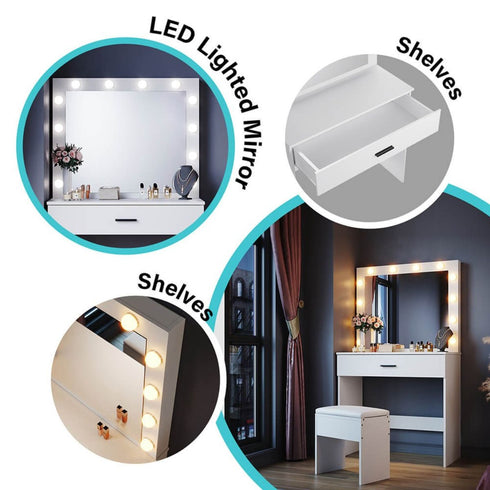 Crisial LED Dressing Table Vanity Set