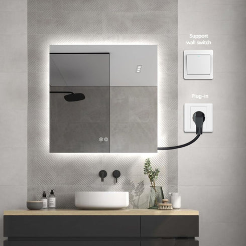 Lorne Frameless Backlit LED Square Bathroom Mirror