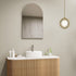 Allan Aluminium Framed Arched Brushed Nickel Bathroom Mirror