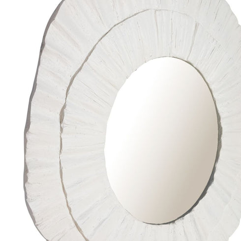 Christine White Round Wall Mirror