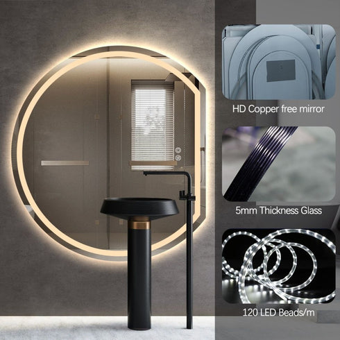 Wategos Crescent Shape Right Cut Moon Frontlit Frosted LED Bathroom Mirror