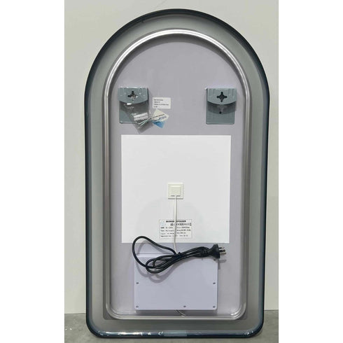 Byron Arched Frosted LED Black Wall Mirror