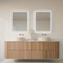 Taylor Rounded Corners Anti-fog Frontlit & Backlit LED Bathroom Mirror - Brushed Nickel Frame with Wave Motion Sensor