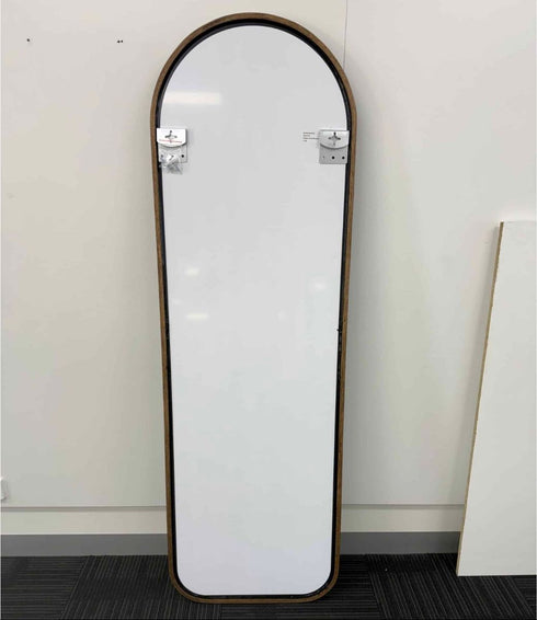 Moreton Arched Walnut Wood Full Length Wall Mirror