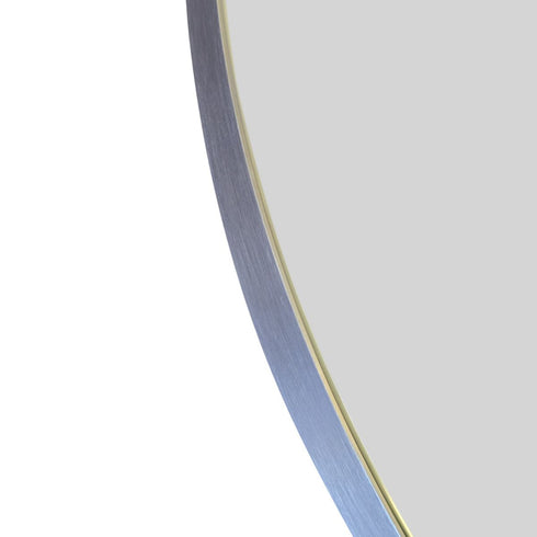 Meeray Aluminium Framed Brushed Nickel Round Bathroom Mirror