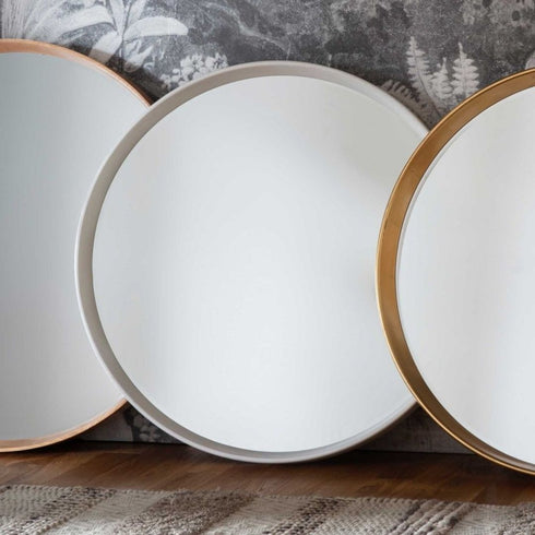 Hank White Round Wall Mirror