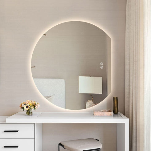 Sol Frameless Crescent Moon Backlit LED Wall Mirror