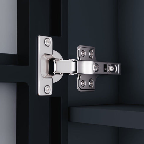 Dane Hemp Black LED Bathroom Cabinet with Makeup Storage Shelf