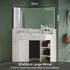 Evora White Corner Dressing Table with Triple Mirror & Storage - Makeup Vanity with Drawers