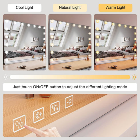 Raelynn LED Makeup Mirror With Bluetooth & USB Charge