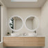 Meeray Anti-fog 3 Colour LED Round Bathroom Mirror - Matte Black Frame With Wave Motion Sensor