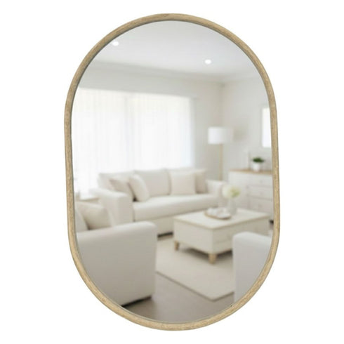 Brent Light Brown Oval Wall Mirror