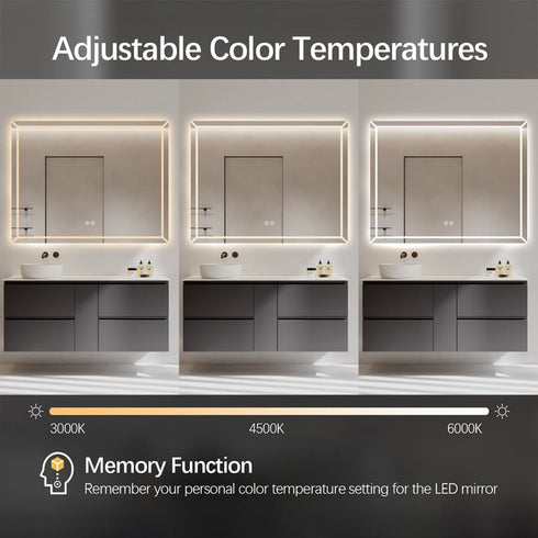 Ivo Rectangular Frameless Frosted Frontlit LED Wall Mirror