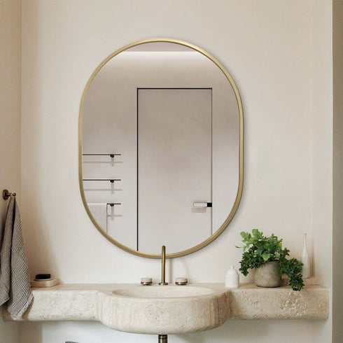 Karla Oval Gold Wall Mirror
