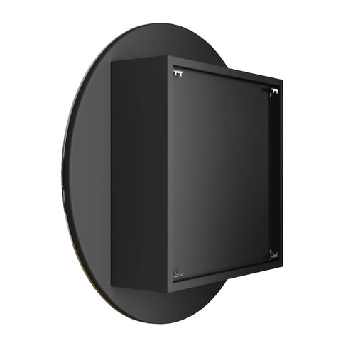 Militon Bathroom Round Black Mirror Cabinet
