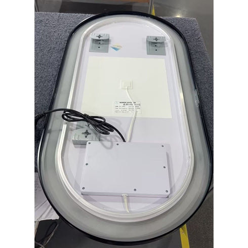 Daria Oval Frosted Edge LED Black Wall Mirror